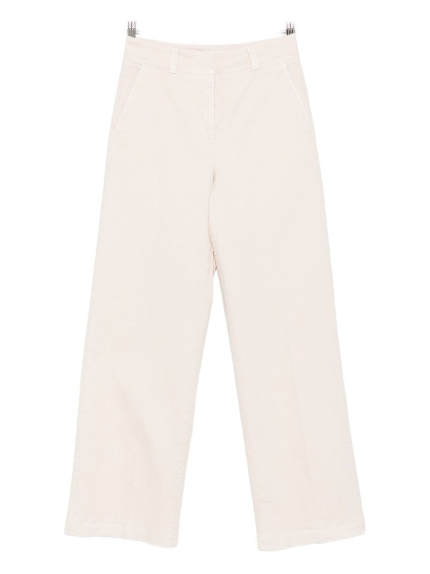 Peserico Wide-Leg Beige Trousers With High Waist