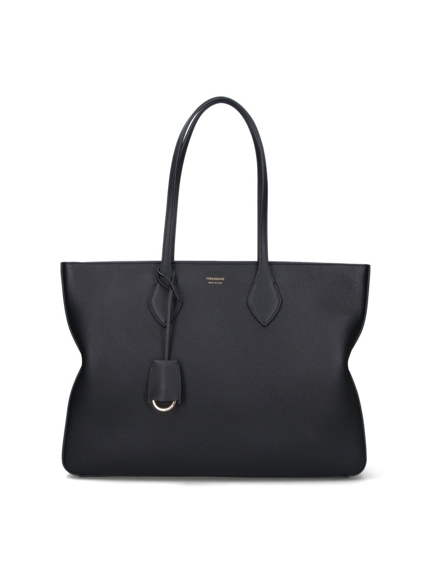 Ferragamo Large Smooth Leather Tote Bag