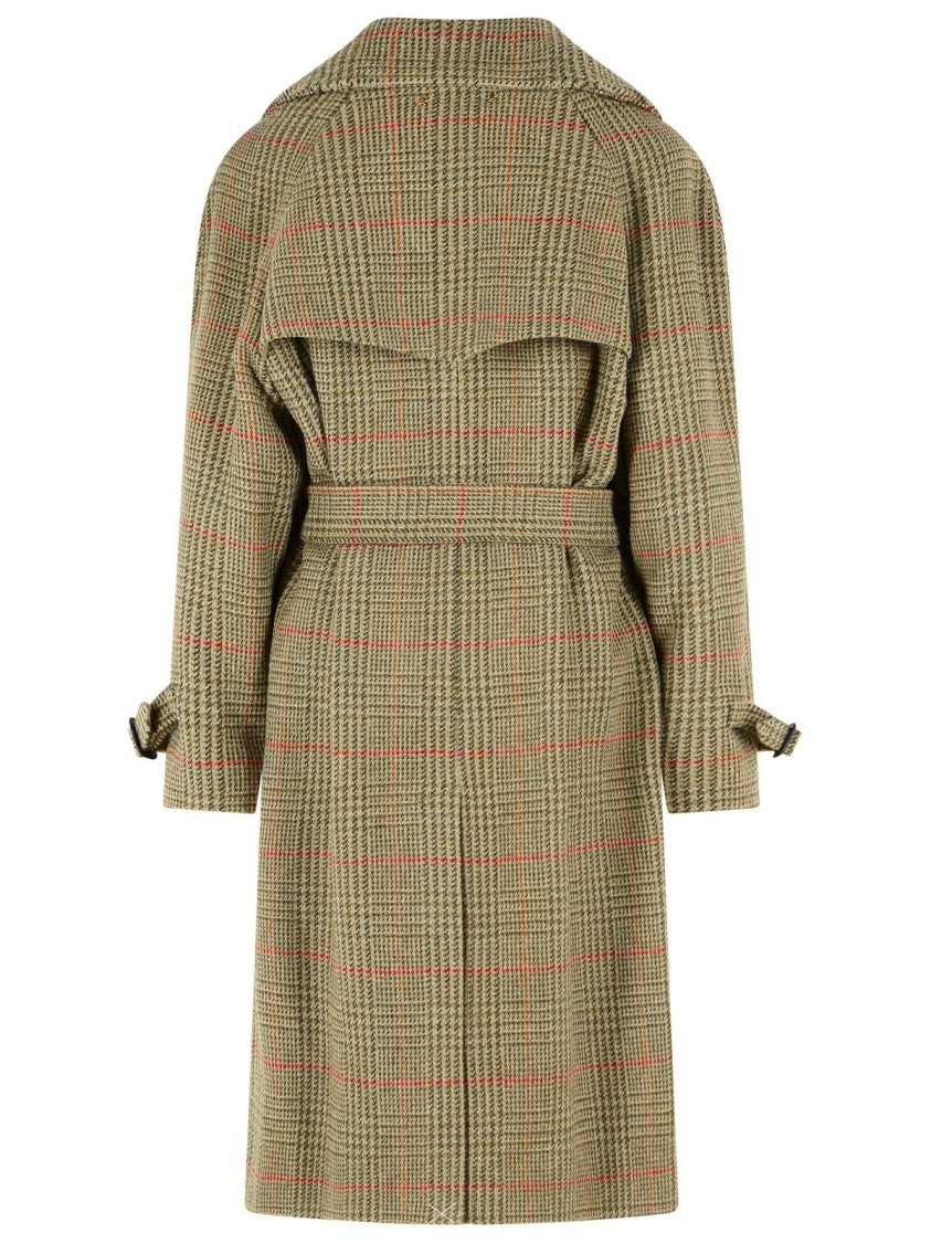 Golden Goose 'Roxanne' Green Virgin Wool Trench Coat