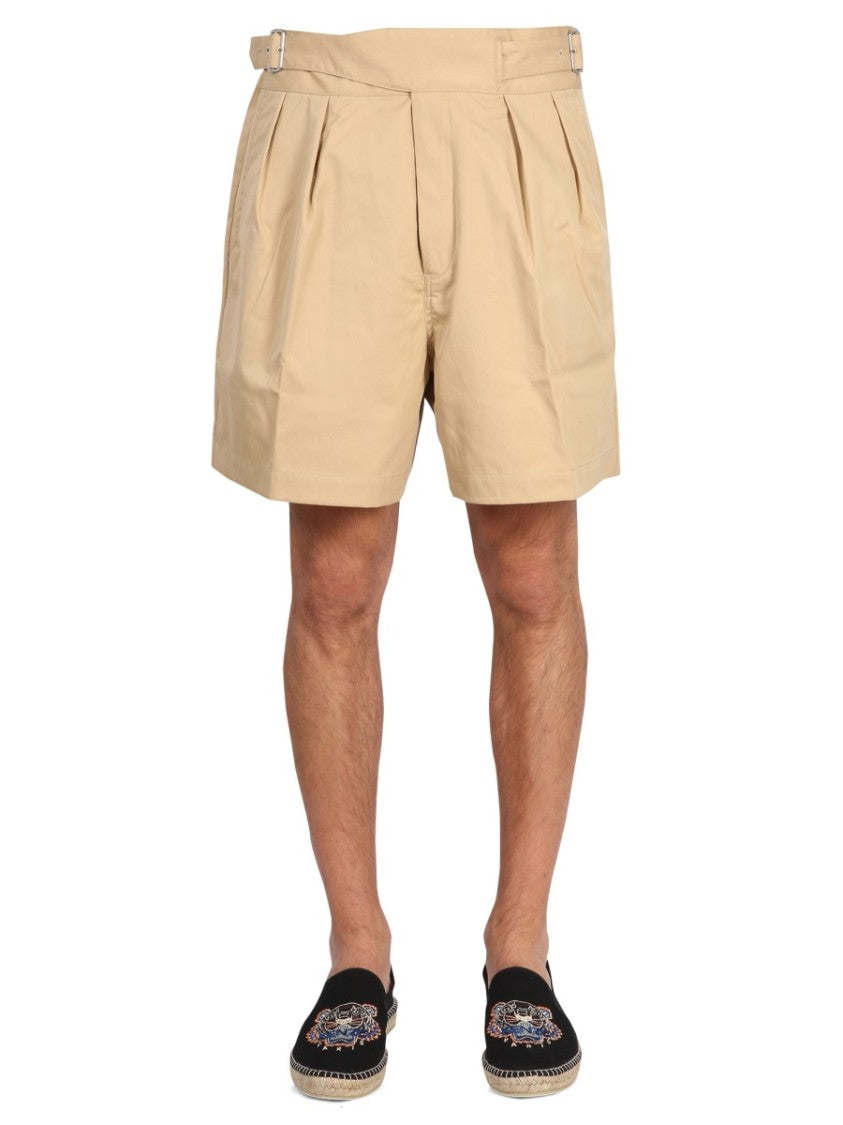 Kenzo Structured Twill Shorts With Adjustable Belt