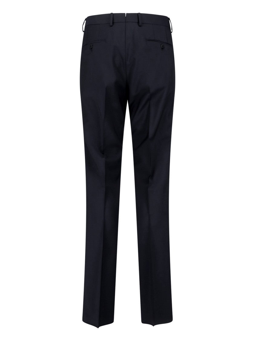Caruso Black Double-Breasted Wool-Mohair Tailored Suit