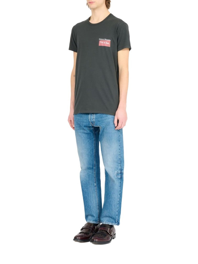 Maison Margiela Black Graphic Printed Cotton T-Shirt