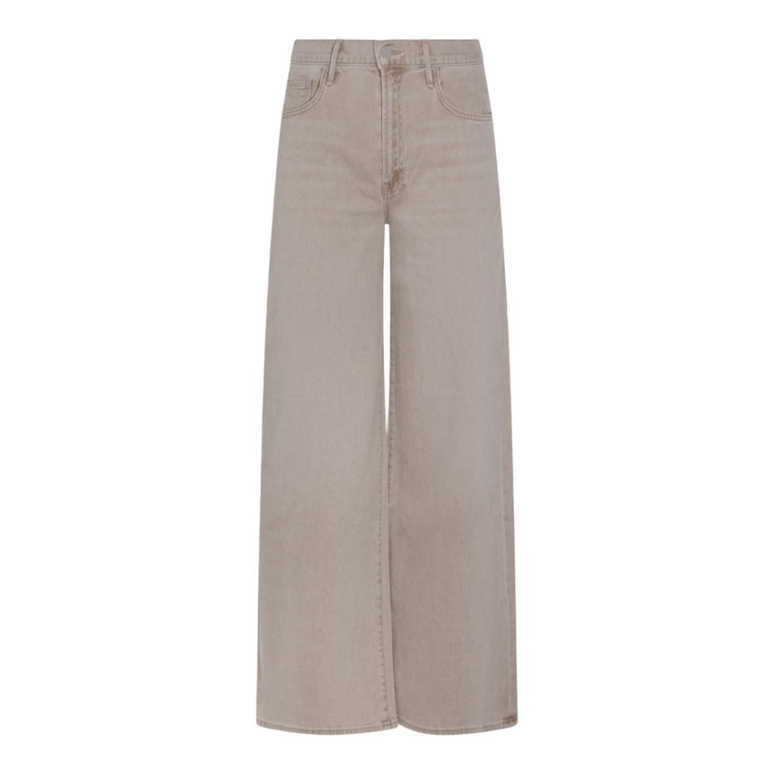 Mother Straight-Leg Beige Denim Jeans With Minimalist Design