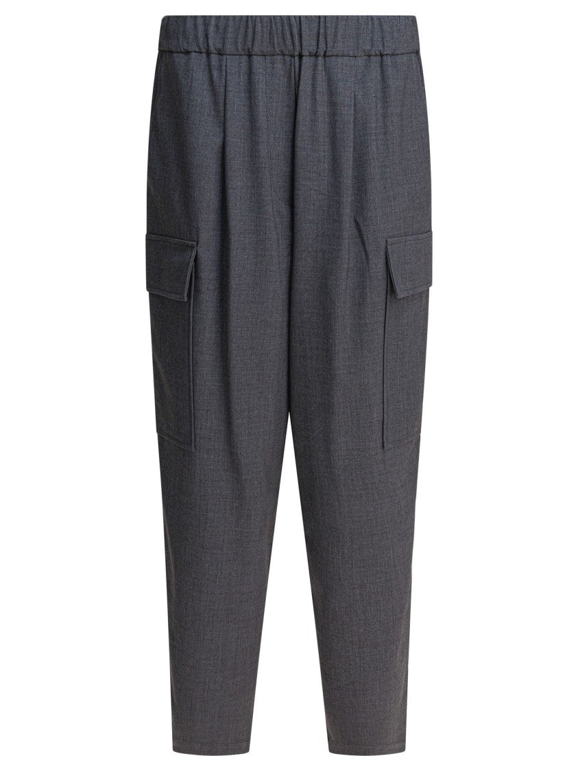 Semper Tapered Grey Cargo Pants With Elasticized Waistband