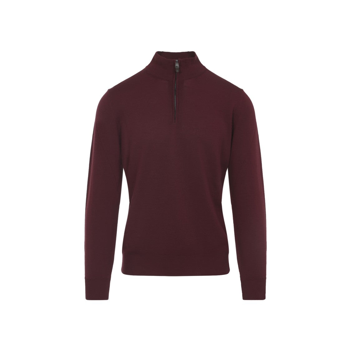 Canali Half-Zip Mock Neck Virgin Wool Sweater
