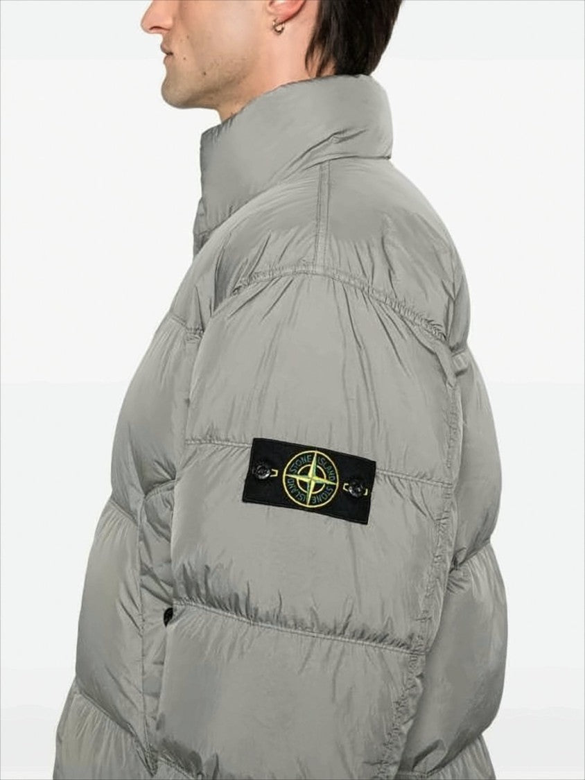 Stone Island Boxy Cropped Padded Jacket With Horizontal Quilting