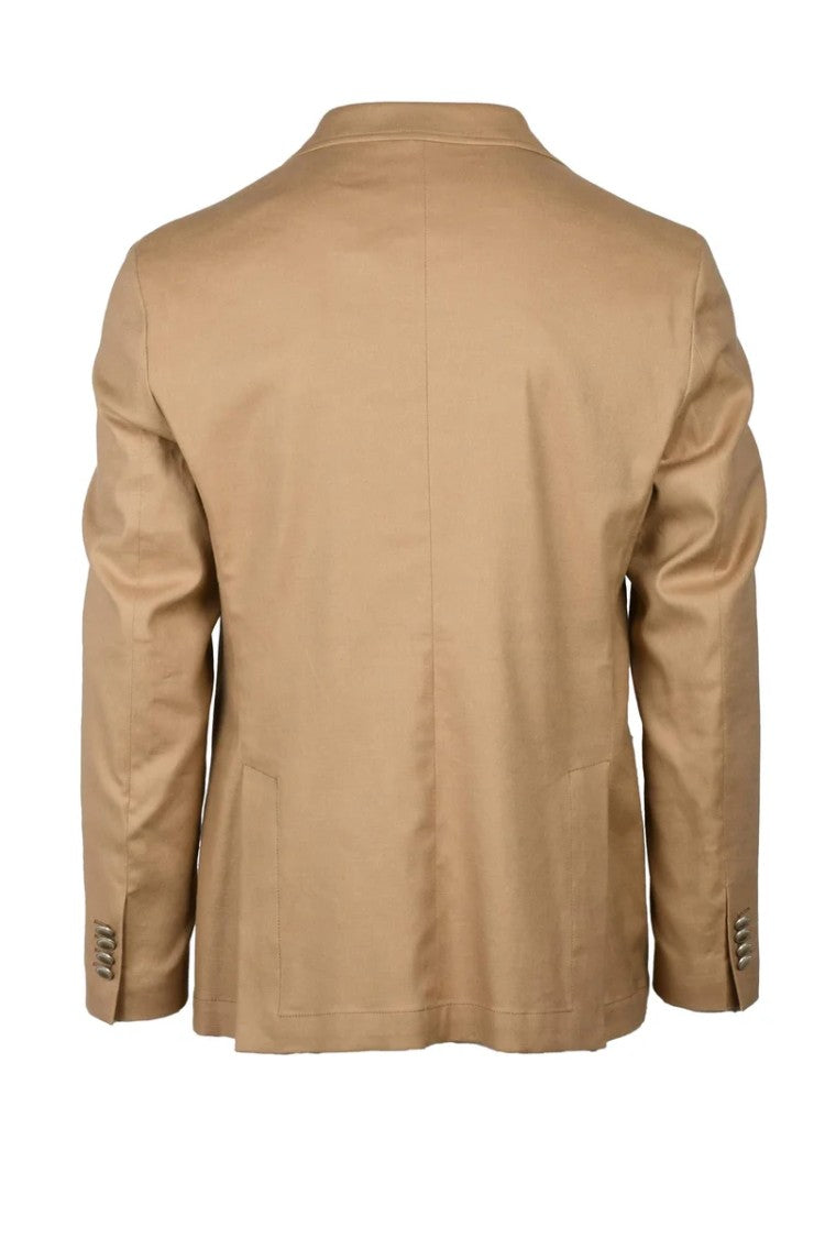 Berry & Brian Double-Breasted Jacket Linen Cotton Blend - Beige