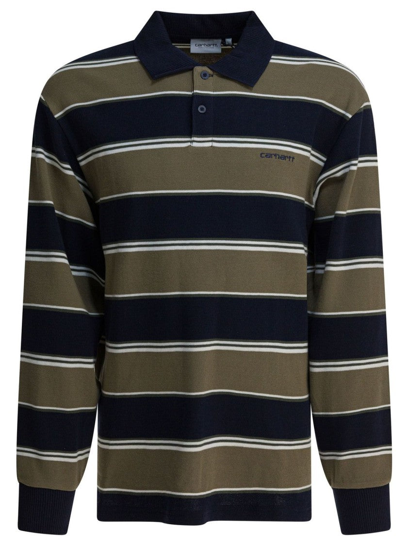 Carhartt Wip Horizontal Stripe Long Sleeve Polo Shirt