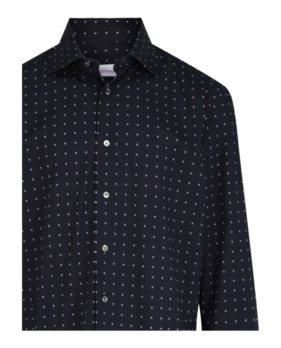 Brioni Micro Dot Cotton Sport Shirt