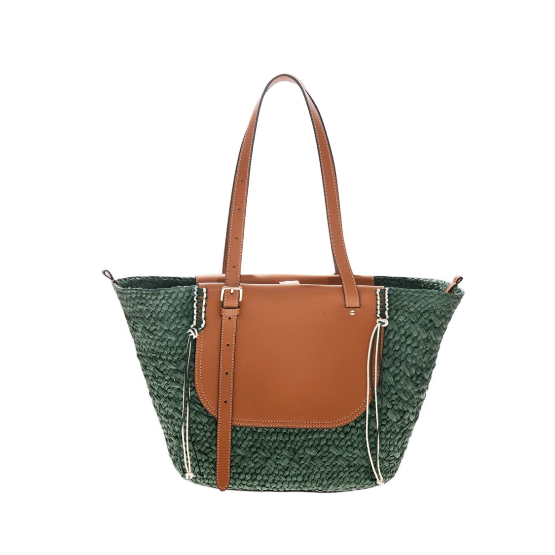 Cuba Lab Tropicana Leather And Rafia Bag