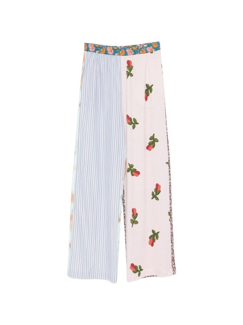 Moschino Multicolour Floral Print Cotton Tailored Trousers