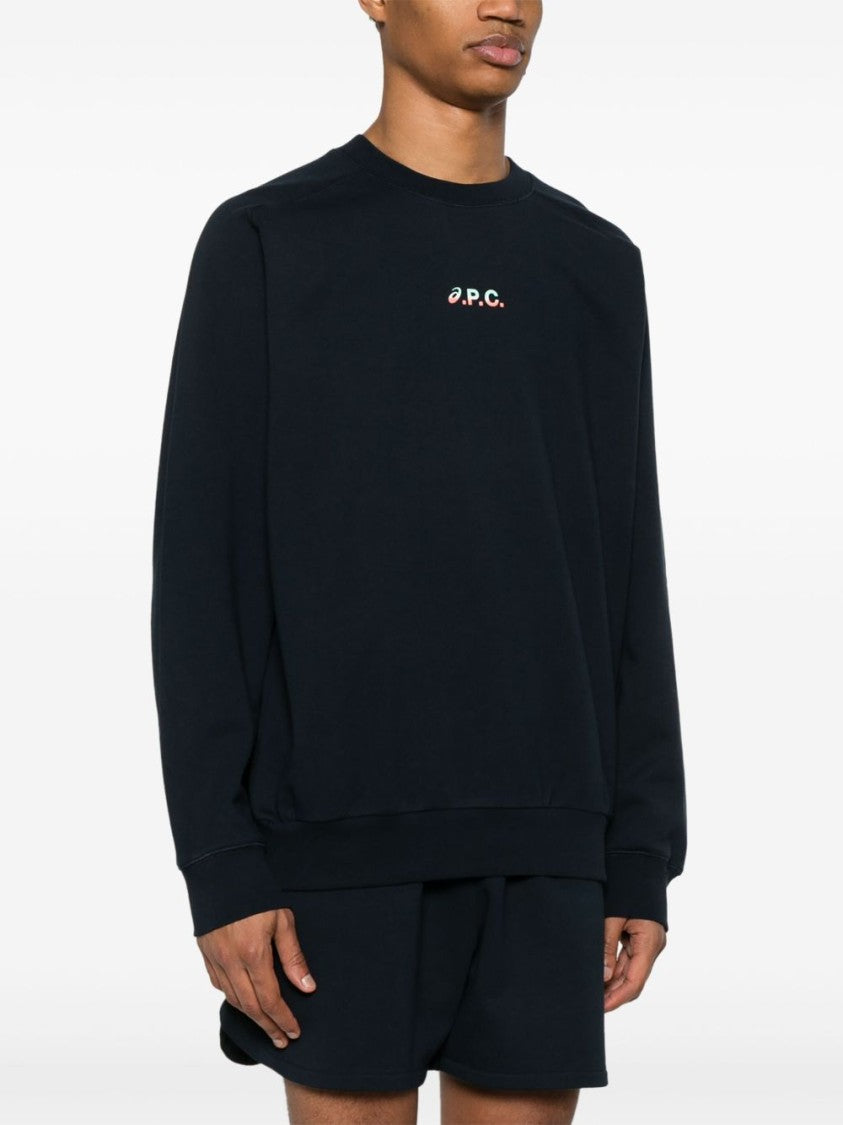A.P.C. X Asics Navy Blue Sweat Lake Crewneck Sweatshirt