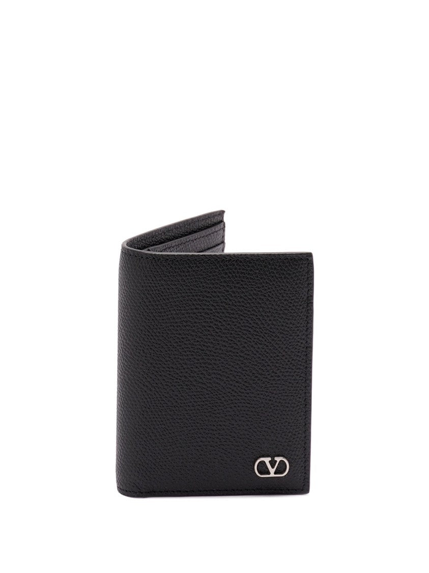 Valentino Garavani `Vlogo Signature` Leather Card Holder