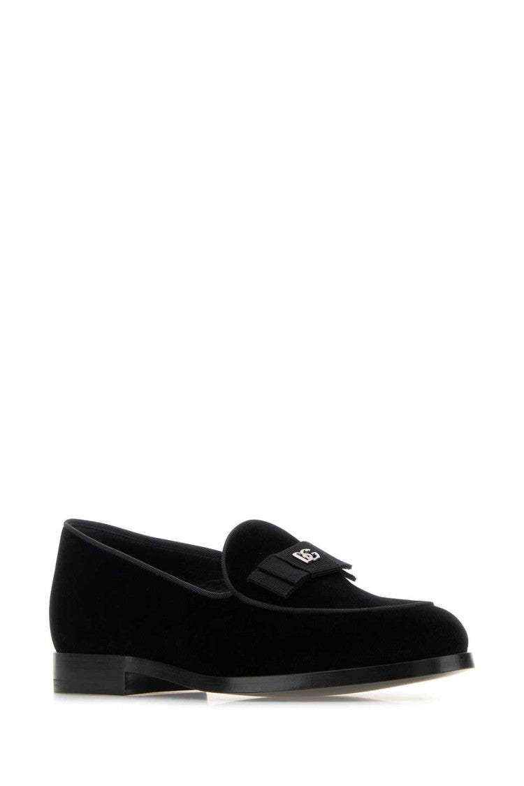 Dolce & Gabbana Black Belt Vivaldi Loafers