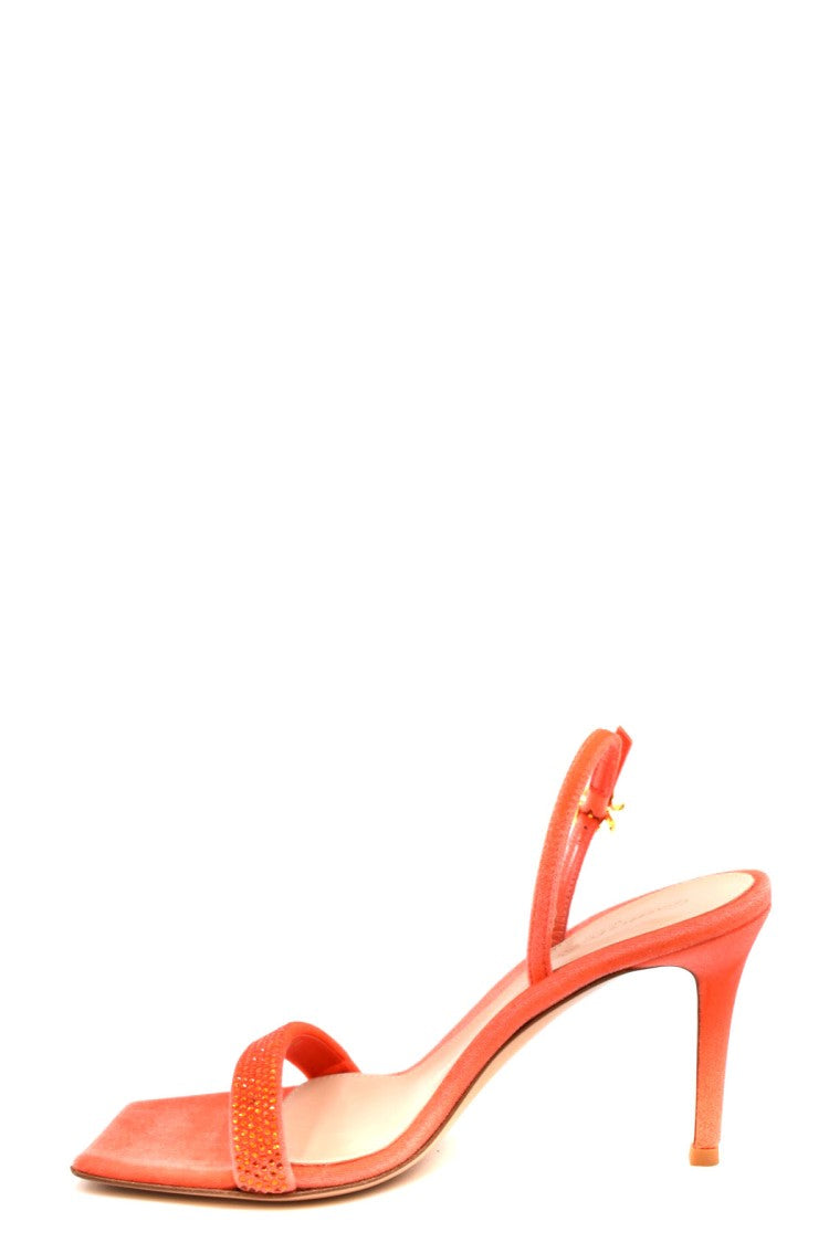 Gianvito Rossi Coral Britney Slingback Velvet Sandals
