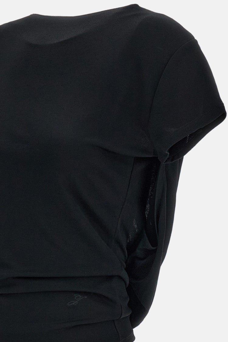 Jacquemus Fluid Viscose Draped Open-Back Top