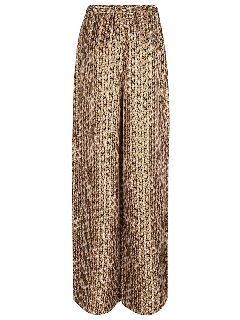Max Mara High-Waist Wide-Leg Trousers With Geometric Texture