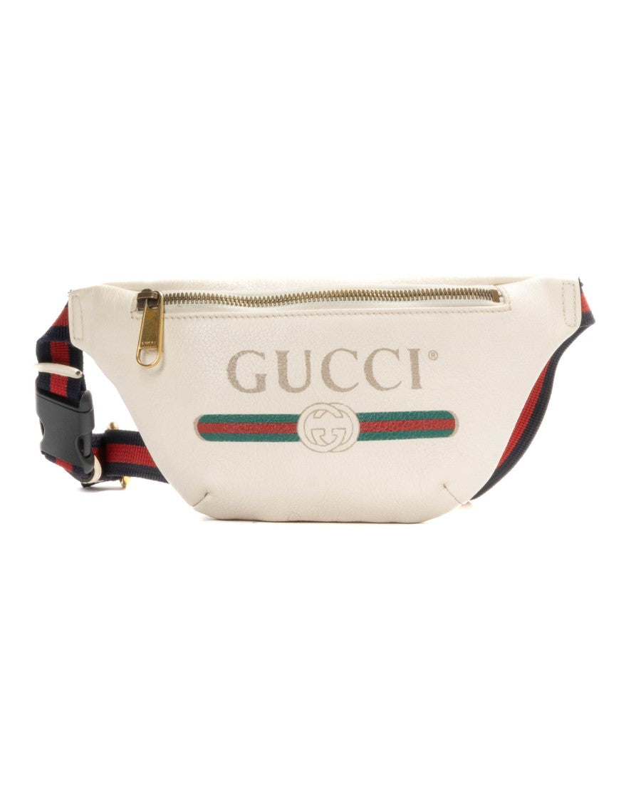 Gucci White Small Leather Belt Bag