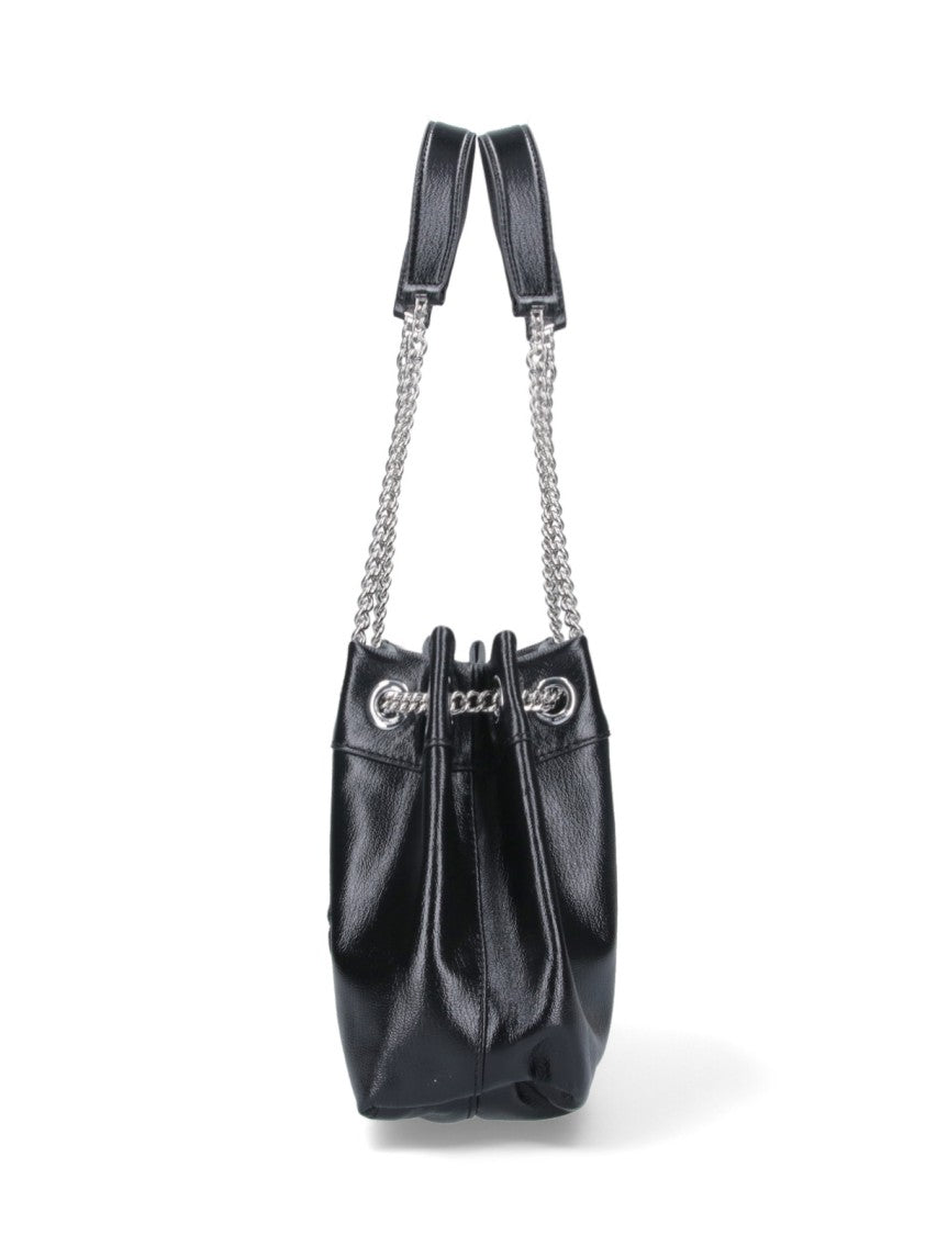 Marc Jacobs Textured Black Handbag With Dual Chain Handles