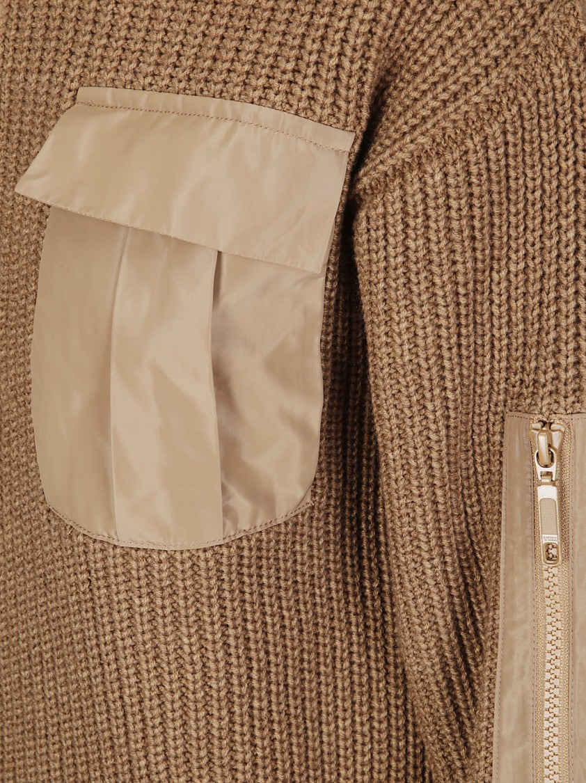 Baum Und Pferdgarten Short Military-Inspired Sweater With High Collar And Zip Closure