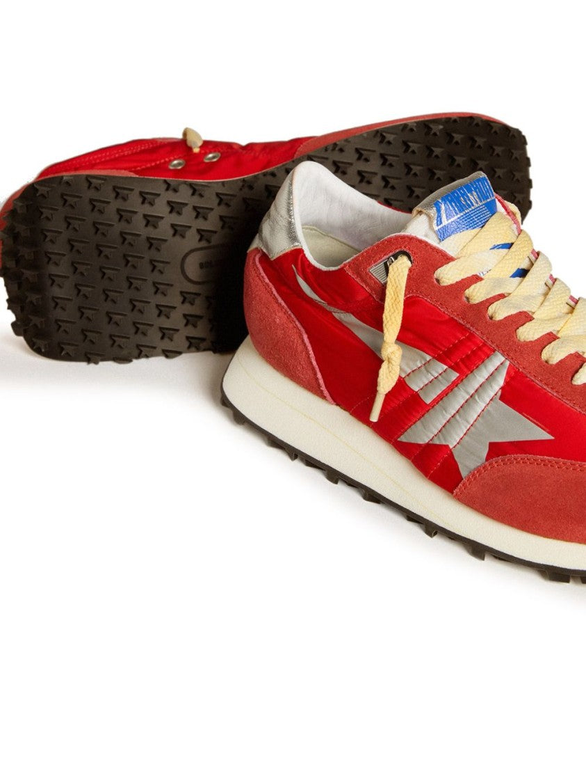 Golden Goose Red Sneakers With Suede Overlays
