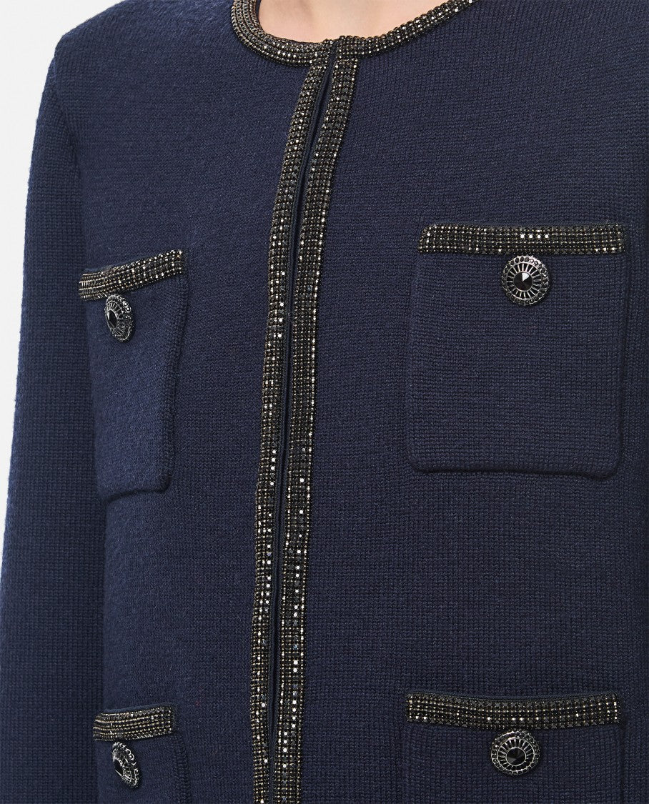 Self-Portrait Embellished Knit Cardigan
