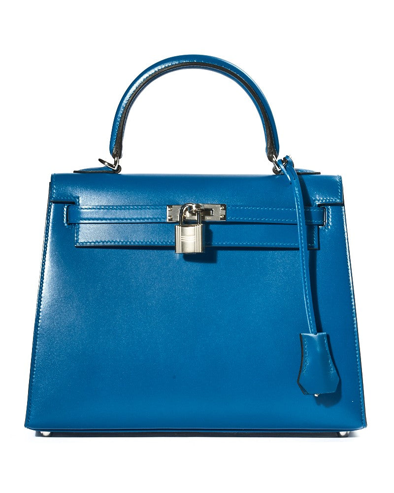 Hermès Kelly 25 Bag, Tadelakt Blue