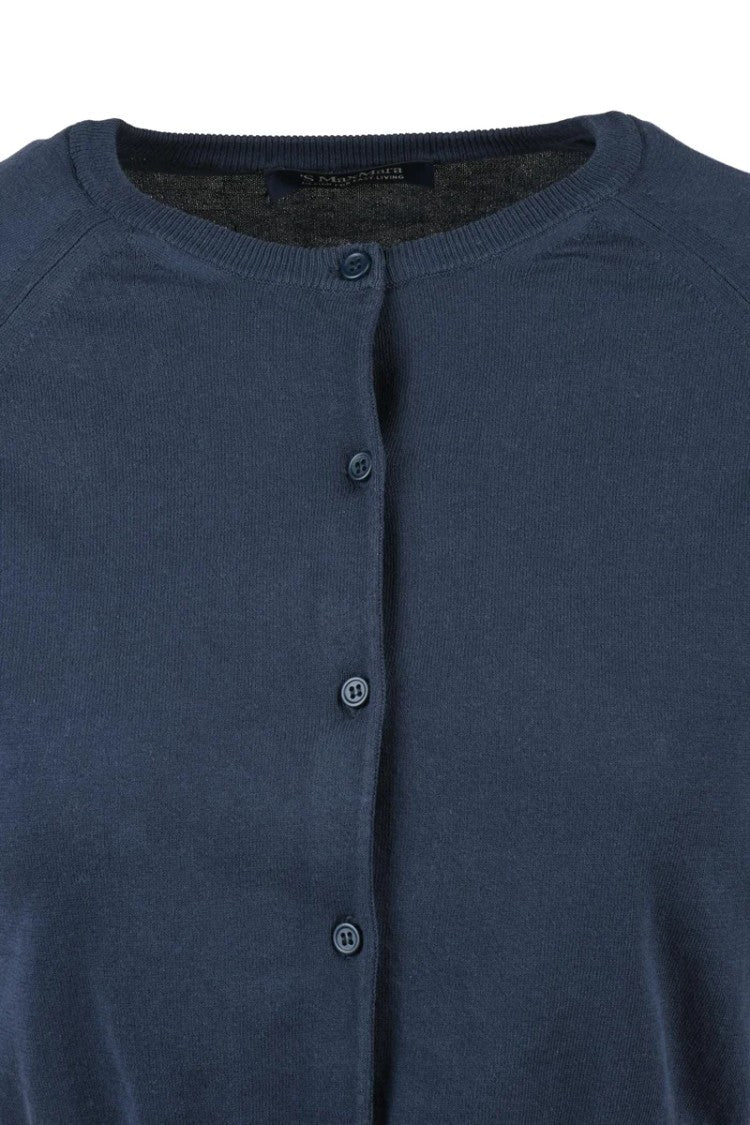 Max Mara Blue Fiandr Cotton Cardigan