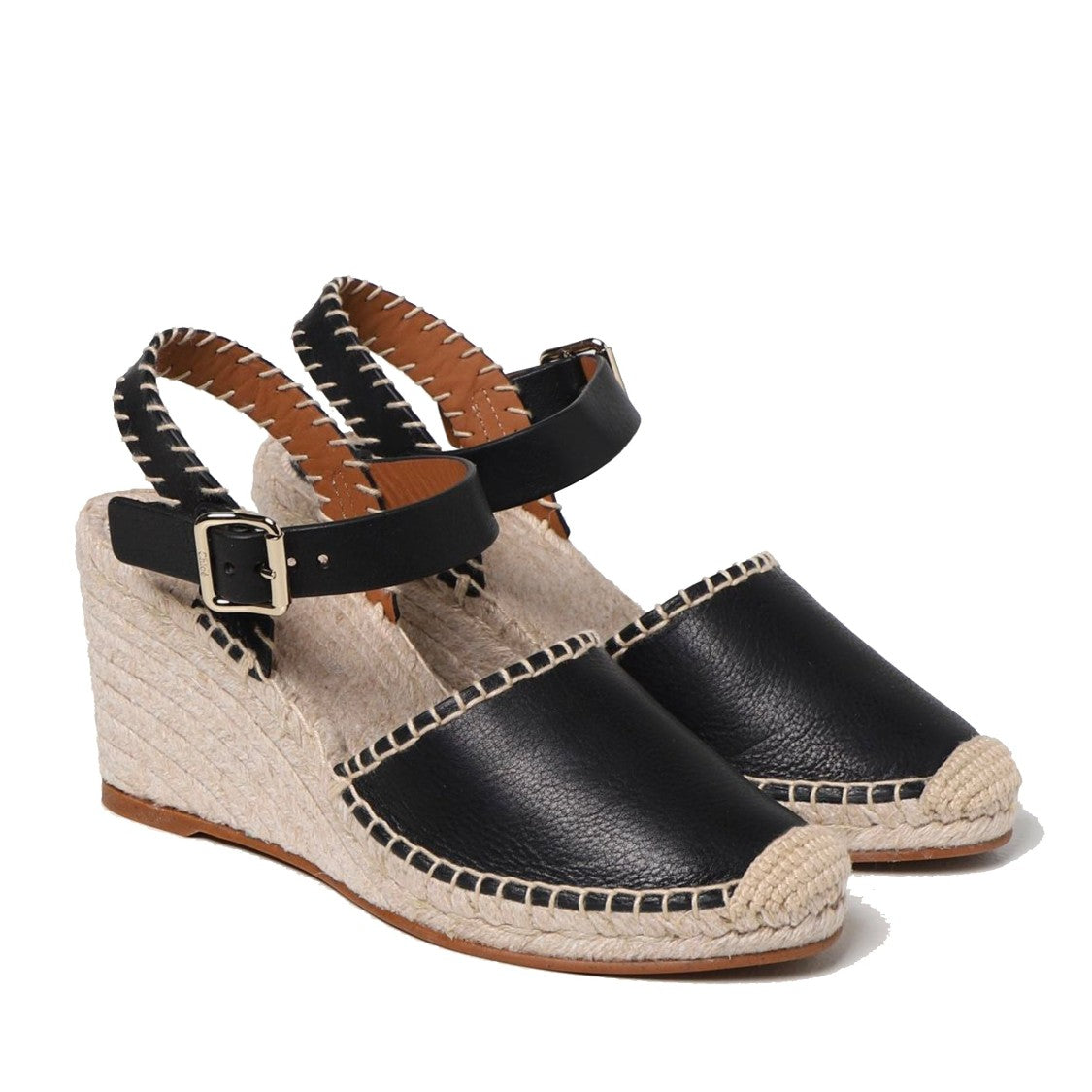 Chloé Leather Wedge Sandals