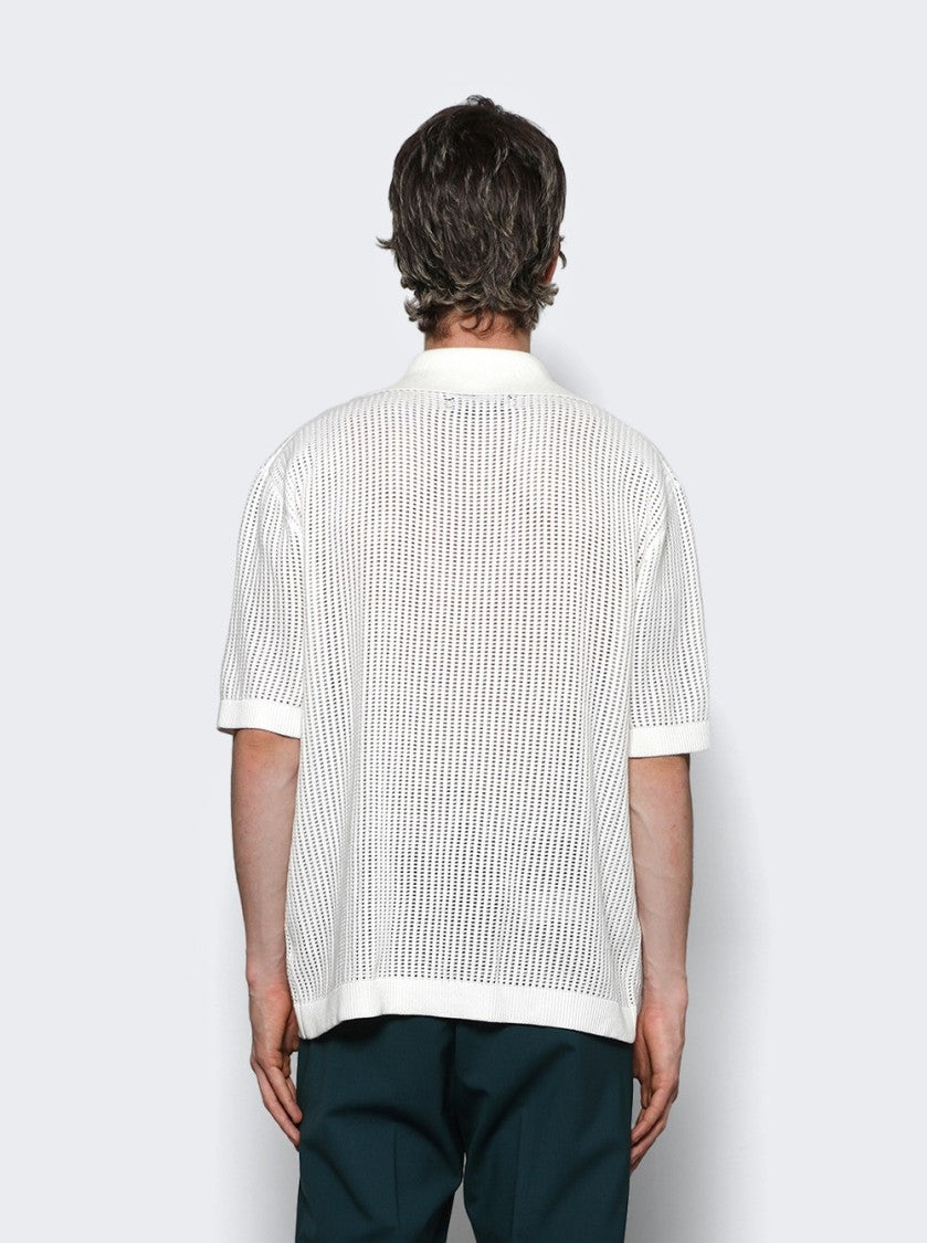 Amiri Mesh Polo Shirt Sand