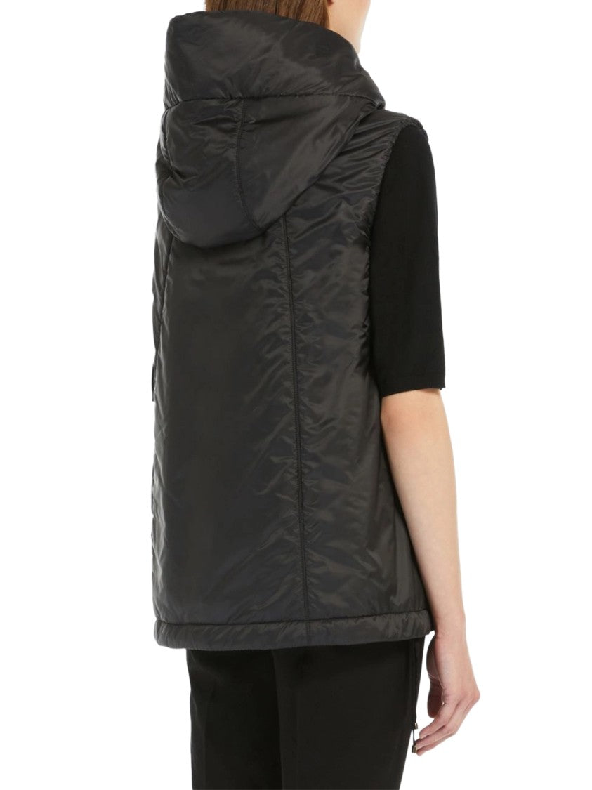 Max Mara Sleeveless High-Collar Padded Jacket With Adjustable Hem And Hood