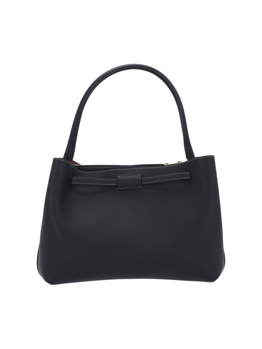 Tod's Handbag In Black Calfskin, Top Handle