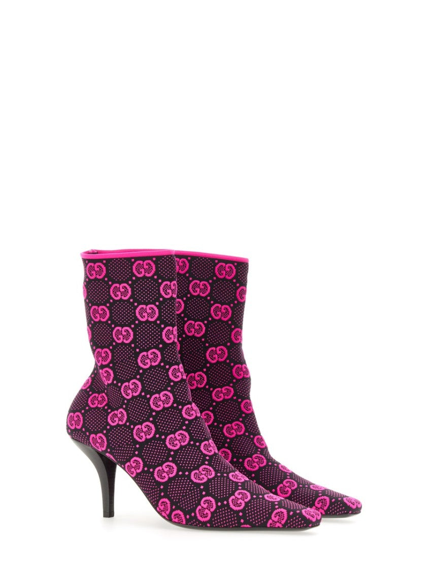 Gucci Knitted Medium Heel Boots With Contemporary Design