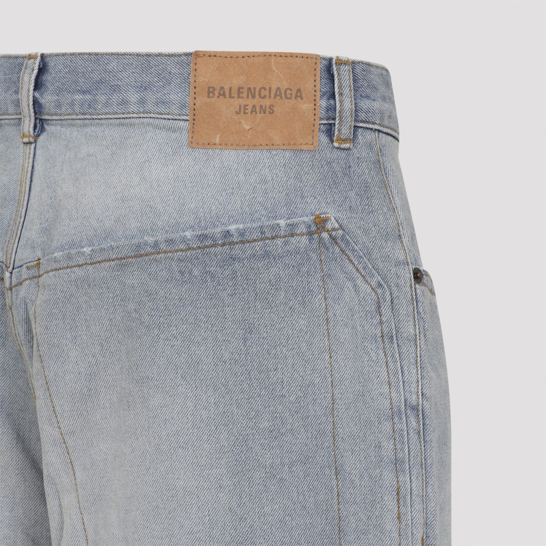 Balenciaga Distressed Wide-Leg Denim Jeans With Raw Hem Finish