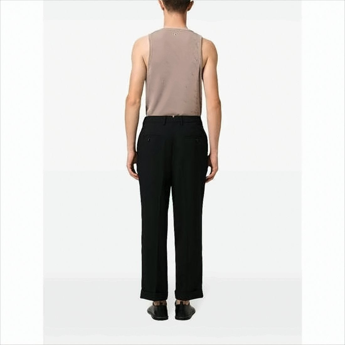 Ami Paris Tailored Black Wool Pants With High Waist