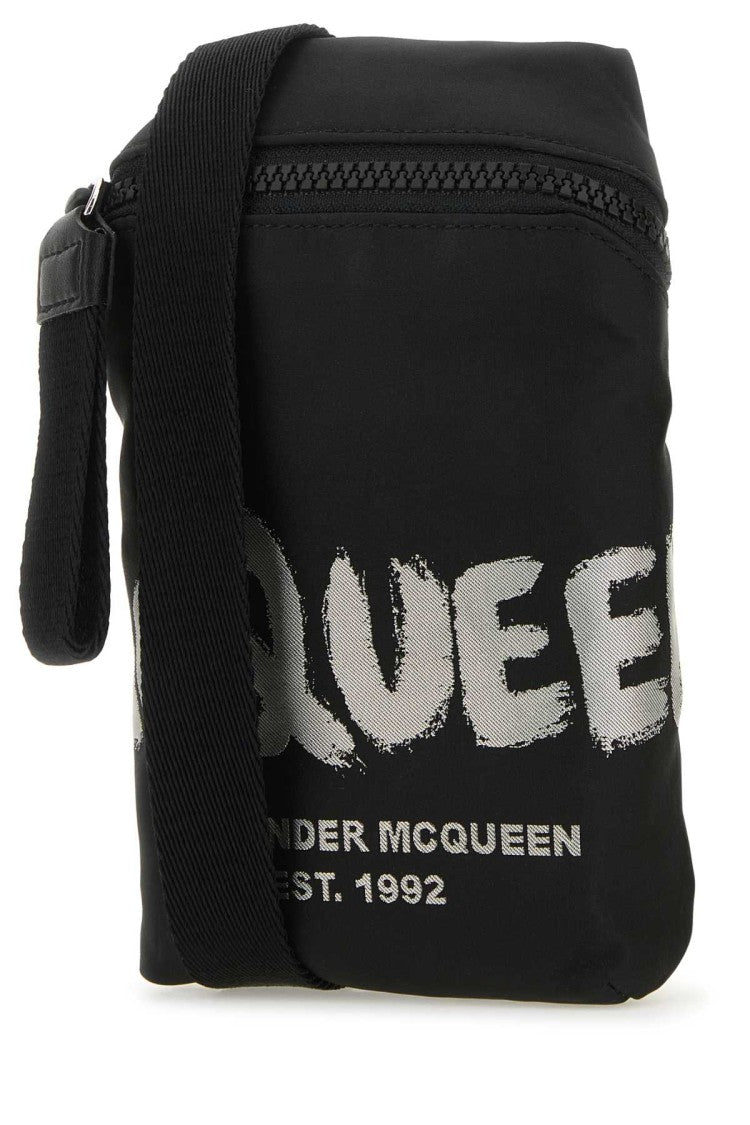 Alexander Mcqueen Black Fabric Mcqueen Graffiti Crossbody Bag