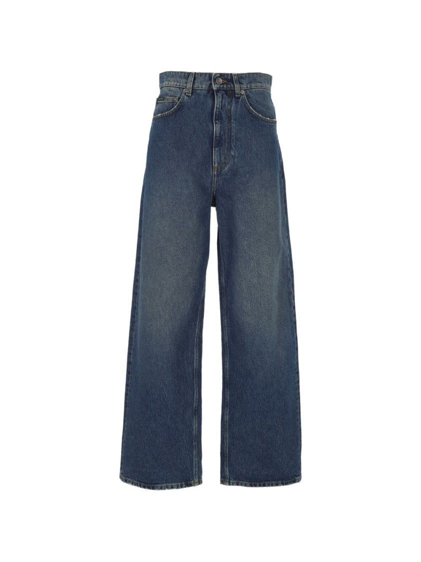 Dolce & Gabbana Blue Wide-Leg Denim Five-Pocket Pants