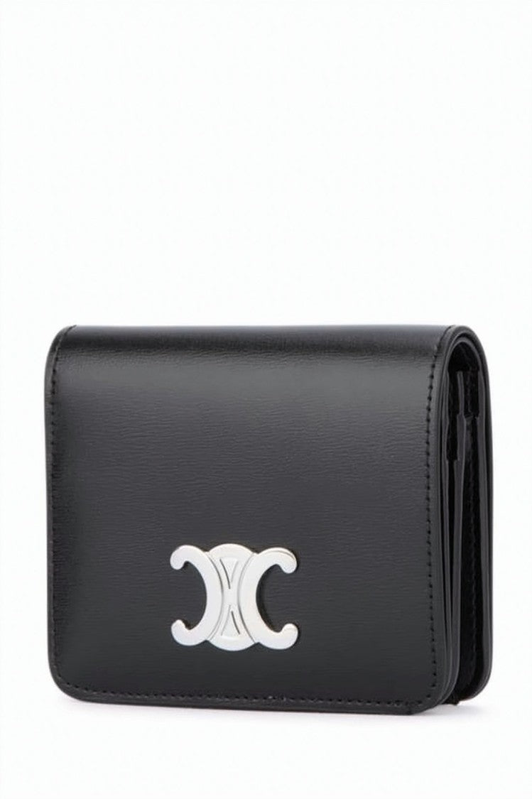 Celine Compact Black Calf Leather Wallet