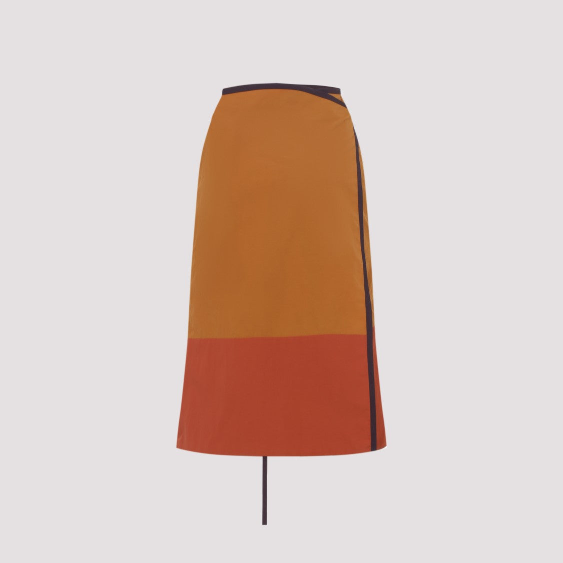 Saint Laurent Two-Tone Midi Skirt With Wrap Style