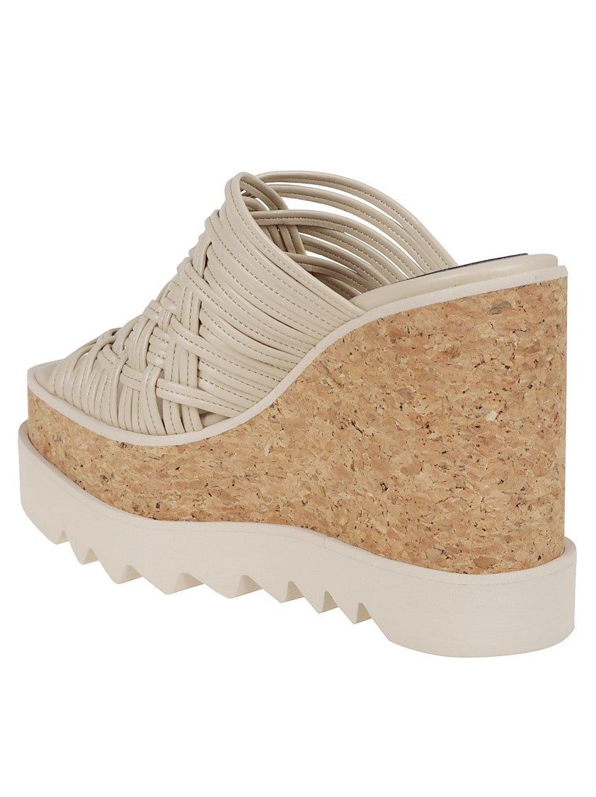 Stella Mccartney Woven Peep-Toe Wedge Sandals