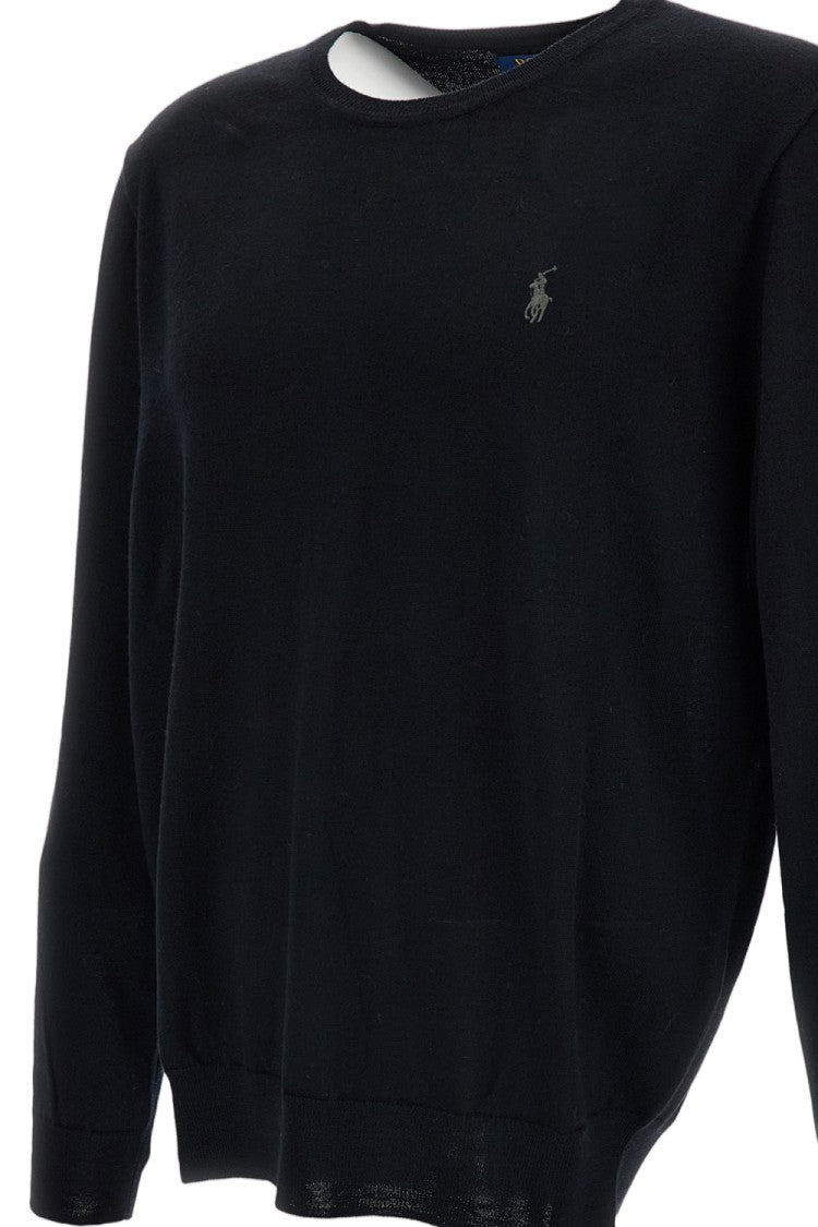 Polo Ralph Lauren Black Crewneck Merino Wool Sweater