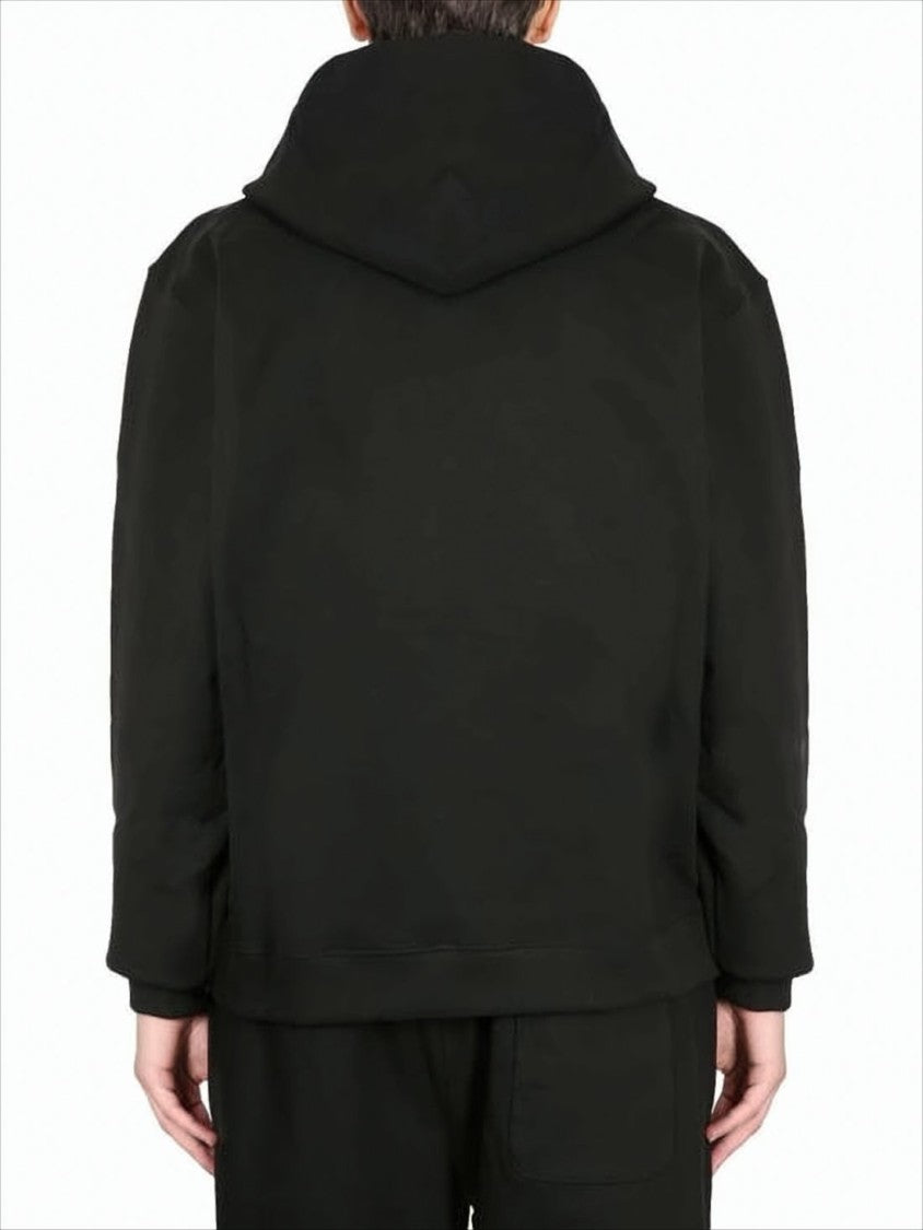 Kenzo Black Hooded Sweatshirt With Bold Red Graphic Patch