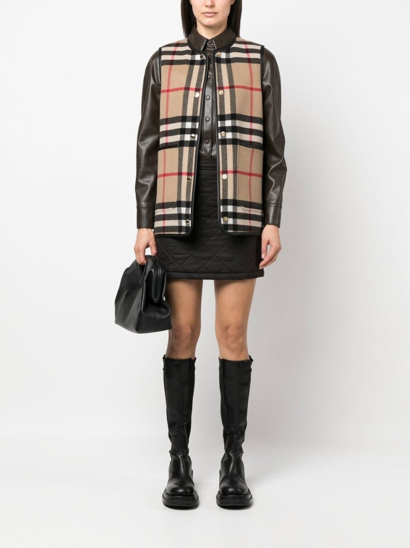 Burberry Casia Brown Waxed Cotton Mini Skirt