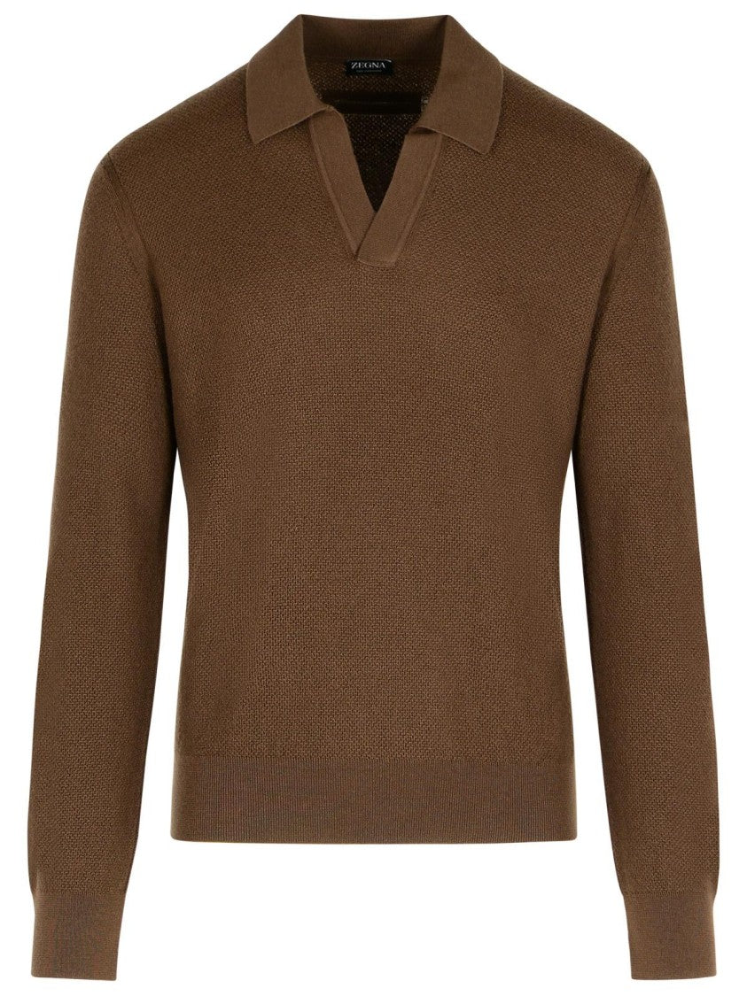 Zegna Oasi' Brown Cashmere Sweater