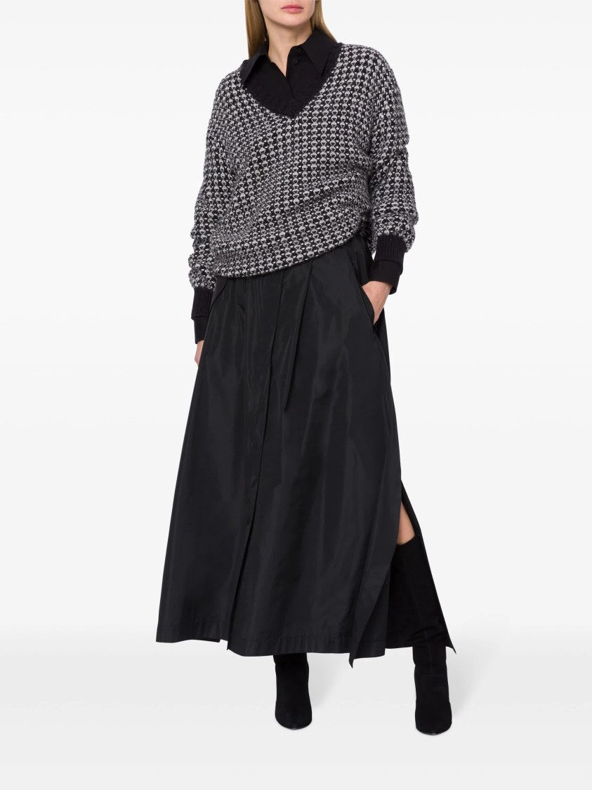 Alberta Ferretti Neutral Oversized Mohair Blend Sweater