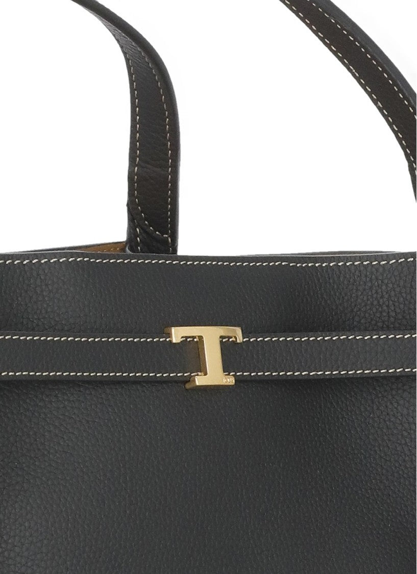 Tod's Structured Leather Tim Small Bag With Hook Fastening