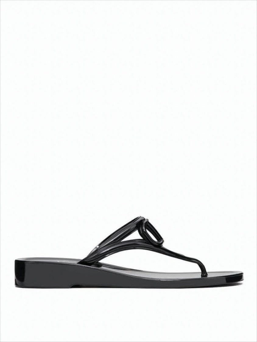 Valentino Glossy Rubber Slip-On Sandals