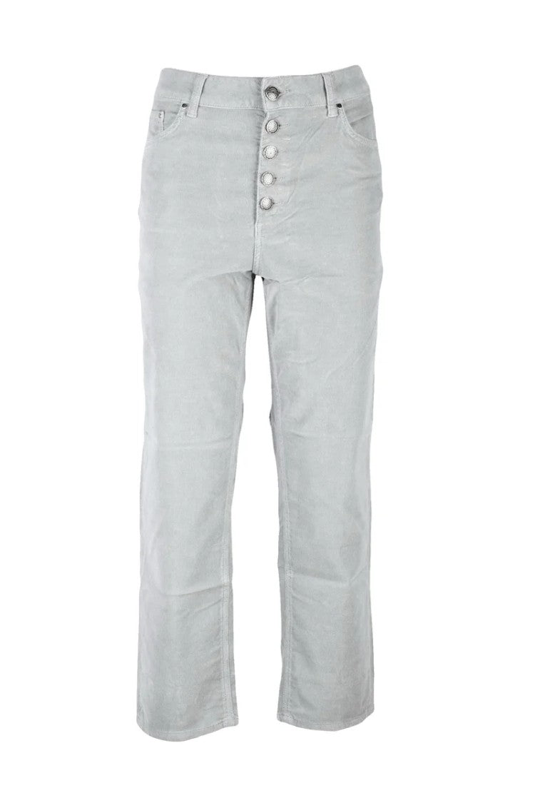 Dondup Light Grey Velvet Trousers