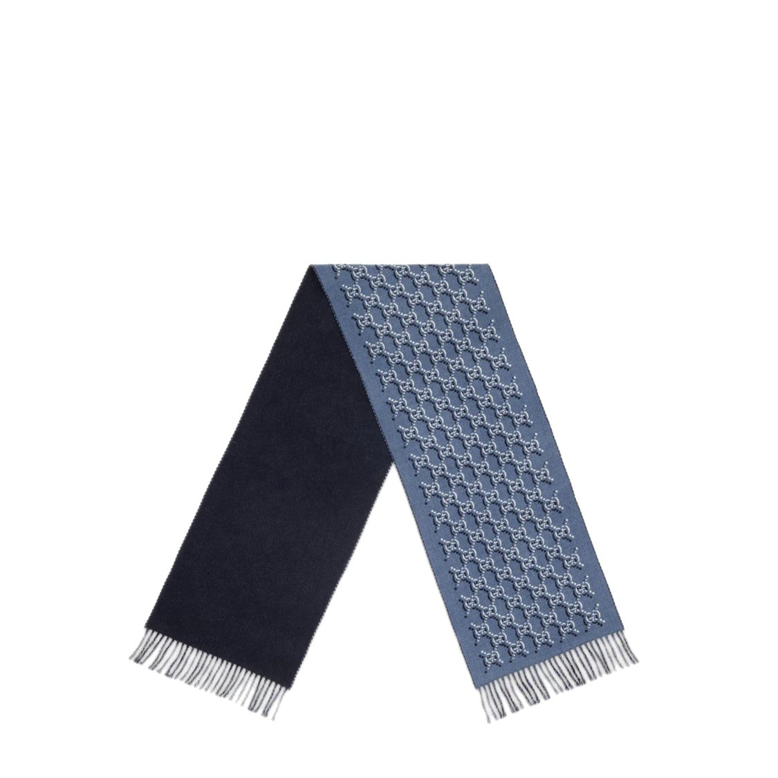 Gucci Dual-Tone Wool Scarf With Textured Pattern