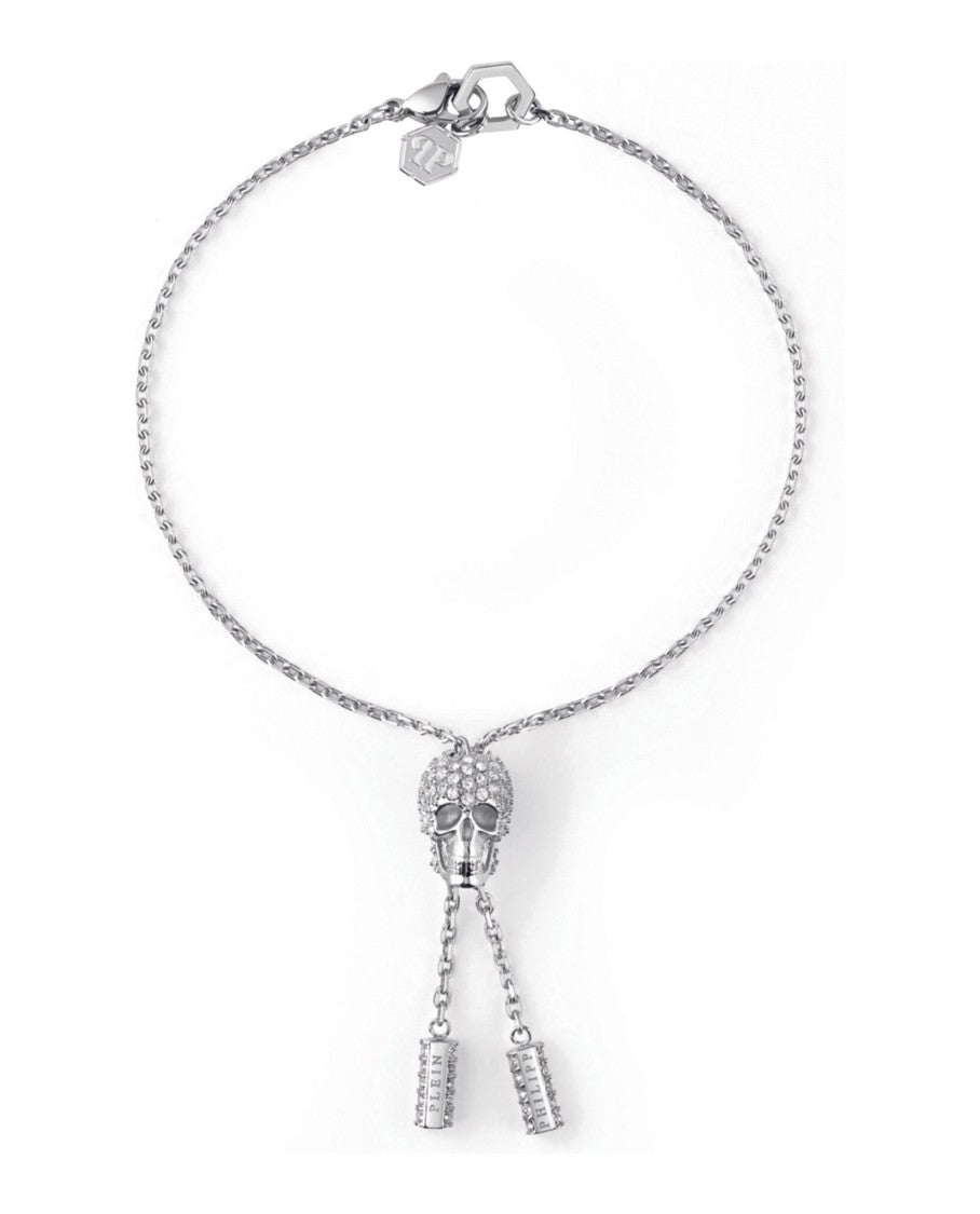 Philipp Plein Sliding $Kull Crystal Cable Chain Bracelet